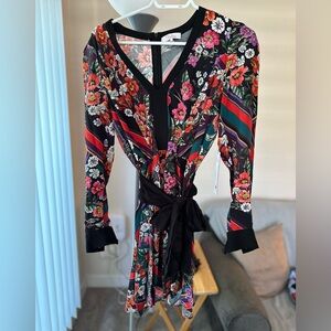 knee length satin dress. Cocktail style.